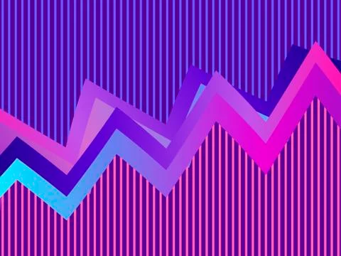 Liquid wave, violet gradient. Modern trend background. Synthwave, futurism ba Illustrazione stock