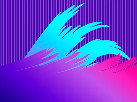 Liquid wave, violet gradient. Modern trend background. Synthwave, futurism ba Stock Illustration