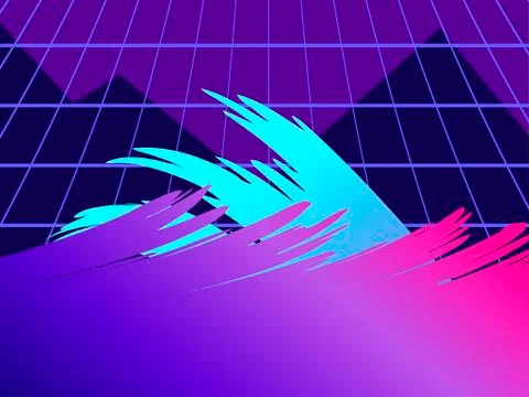 Liquid wave, violet gradient. Modern trend background. Synthwave, futurism ba 스톡 일러스트
