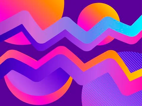 Liquid wave, violet gradient. Modern trend background. Synthwave, futurism ba Stock Illustration