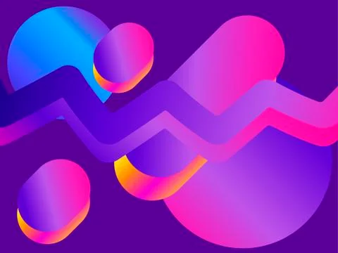 Liquid wave, violet gradient. Modern trend background. Synthwave, futurism ba Stock Illustration