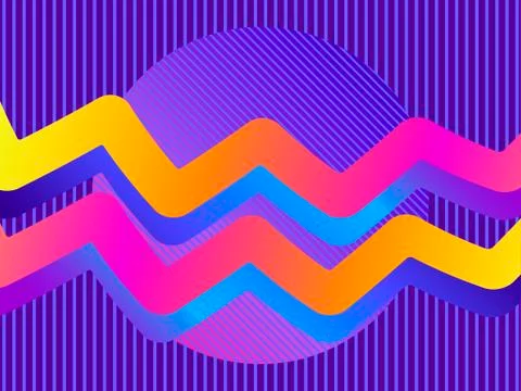 Liquid wave, violet gradient. Modern trend background. Synthwave, futurism ba 스톡 일러스트