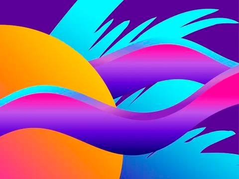 Liquid wave, violet gradient. Modern trend background. Synthwave, futurism ba Illustrazione stock