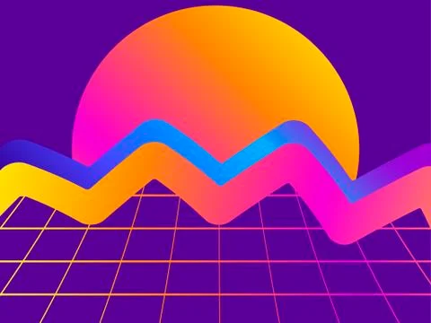 Liquid wave, violet gradient. Modern trend background. Synthwave, futurism ba Stock-Illustration