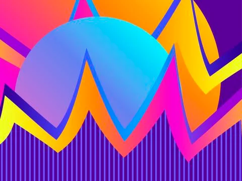 Liquid wave, violet gradient. Modern trend background. Synthwave, futurism ba Stock Illustration