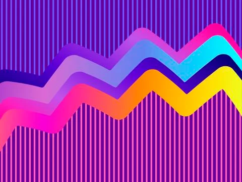 Liquid wave, violet gradient. Modern trend background. Synthwave, futurism ba Stock Illustration