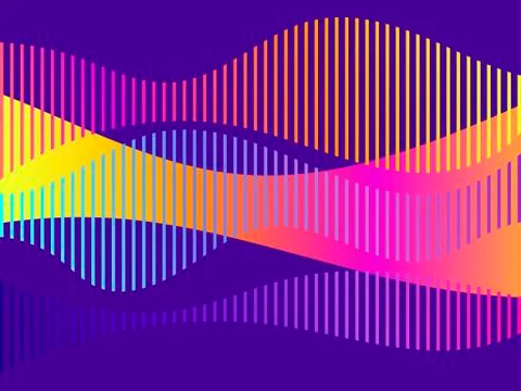 Liquid wave, violet gradient. Modern trend background. Synthwave, futurism ba Stock Illustration