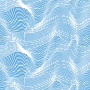 Liquid waves line art seamless pattern Illustrazione stock