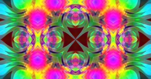 Liquid Waves Mandala Abstract Pattern Background Kaleidoscope Neon 스톡 일러스트