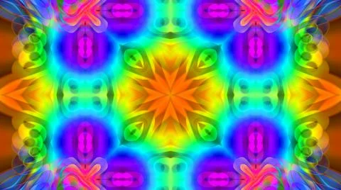 Liquid Waves Mandala Abstract Pattern Background Kaleidoscope Neon 스톡 일러스트