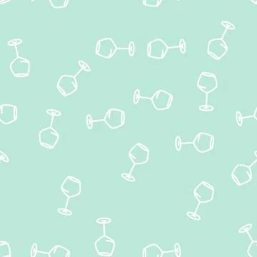 Liquid wine glass line vector seamless pattern Illustrazione stock