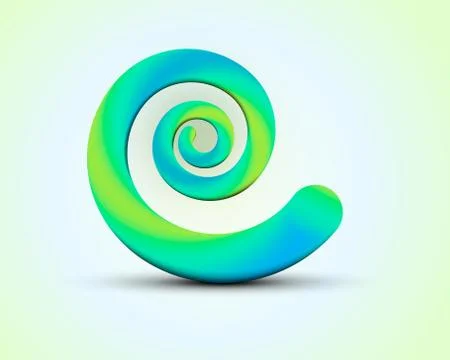 Liquid,fluid,blended,vibrant.The vector turquoise spiral. Stock Illustration