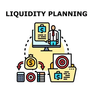 Liquidity planning process for financial management and cash forecasting Stock Illustration