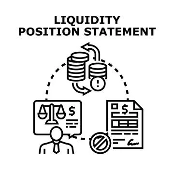 Liquidity position statement analyzing financial risk Stockillustratie