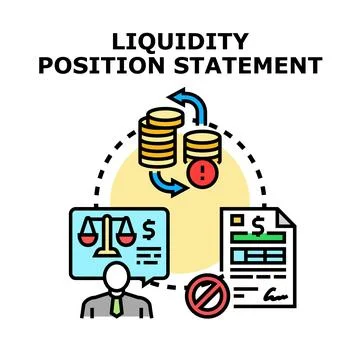 Liquidity position statement analyzing financial risk Stock Illustration