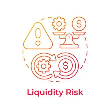 Liquidity risk red gradient concept icon 스톡 일러스트