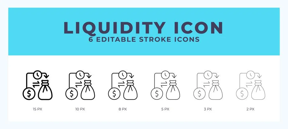 Liquidity vector icon. With different stroke vector illustration. 스톡 일러스트