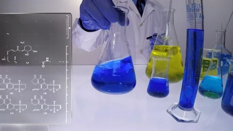 Liquids Mixing In The Lab Stock Footage 200740497
