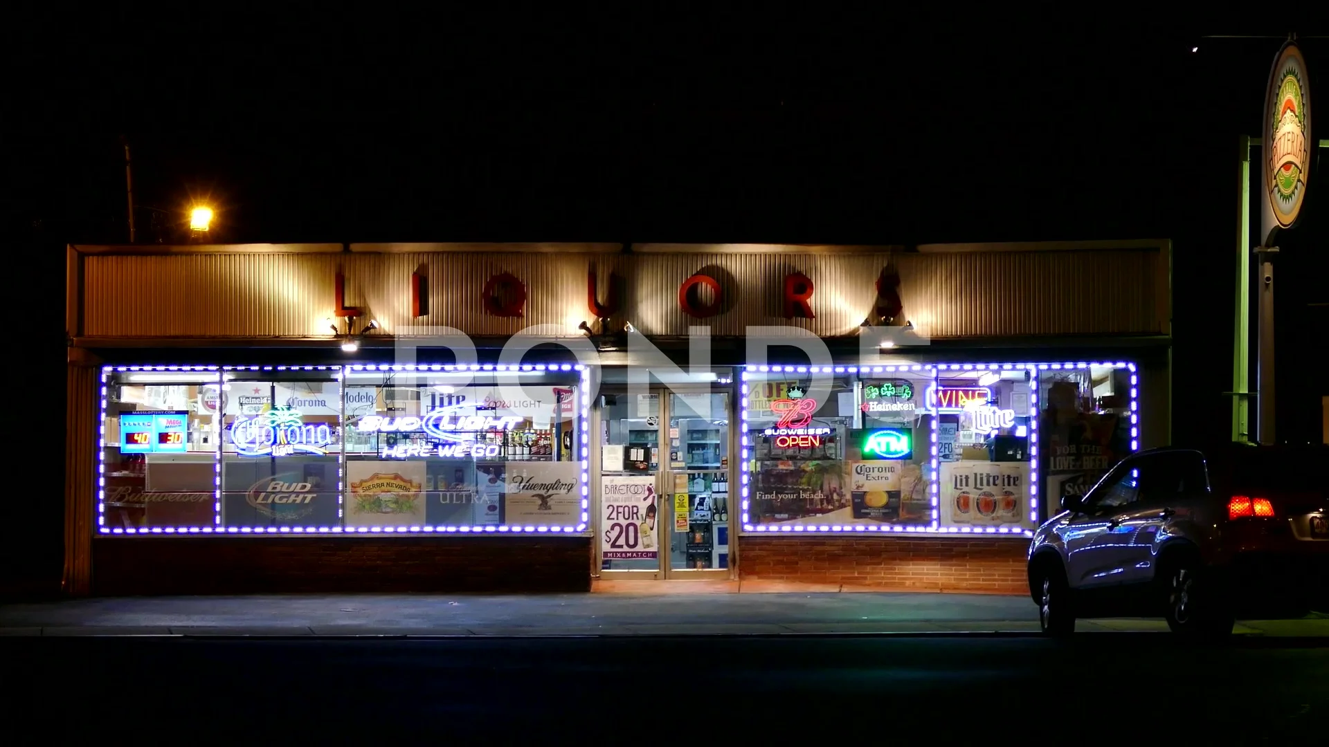 Image result for liquor store on main road at night