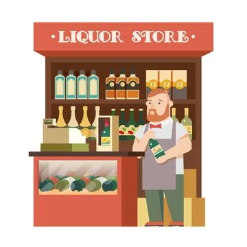 Liquor store Stock Illustration