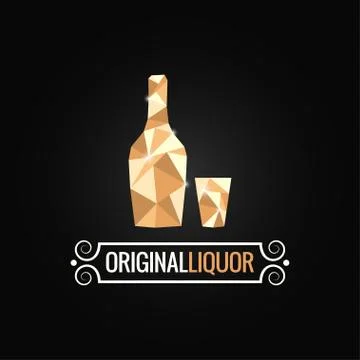 Liquor store poly design background Stock Illustration