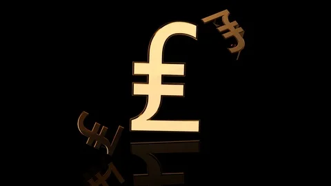 Lira Simbol Falling On Reflective Surface Stock Footage 125702255