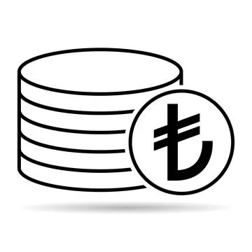 Lira stack shadow coin, flat icon money design, cash sign vector illustration Stock Illustration