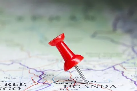 Lira, Uganda pin on map Stock Photos