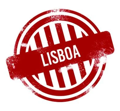 Lisboa - Red grunge button, stamp Stock Illustration