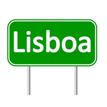 Lisboa road sign. Illustrazione stock