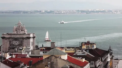 Lisboa sea Stock Footage 1125386