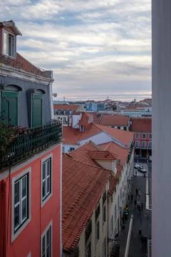 Lisbon Alfama Rooftops Stock Photos