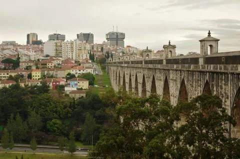 Lisbon aqueduct Stock Photos