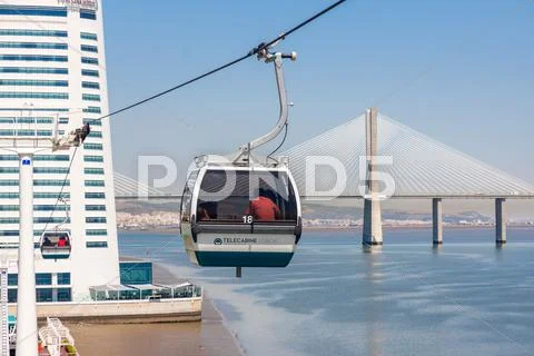 Lisbon-August 20: Cable Car At The Park Of The Nations On August 20, 2015 In