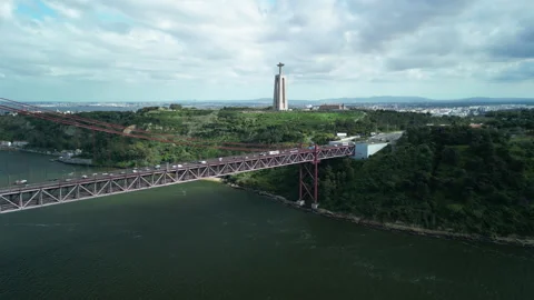 Lisbon Bridge, Ponte 25 de Abril Stock Footage 269668242