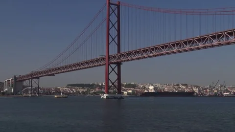 Lisbon Bridge Shoot Stock Footage 125684193