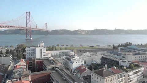 Lisbon bridge tagus river Stock Footage 231634387