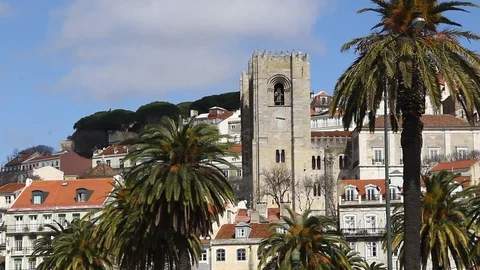 Lisbon Cathedral Se Stock Footage