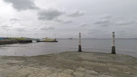 Lisbon Columns Dock Stock Footage 147196784