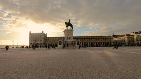 Lisbon Commerce Square Stock Footage 105774185