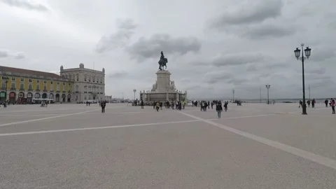 Lisbon Commerce Square Stock Footage 147196815
