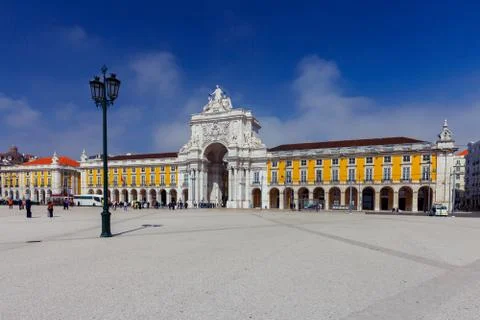 Lisbon. Commerce Square. Stock Photos
