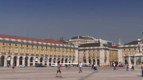 Lisbon, Commerce Square (Praca do Comercio), Portugal Stock Footage 32595427