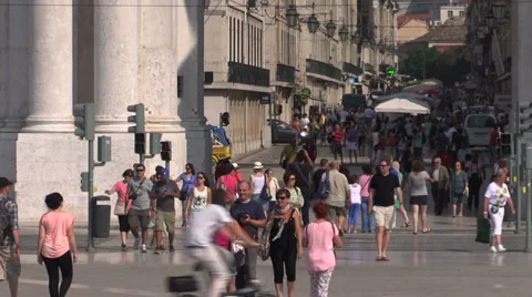 Lisbon, Commerce Square (Praca do Comercio), Portugal Stock Footage 32595463