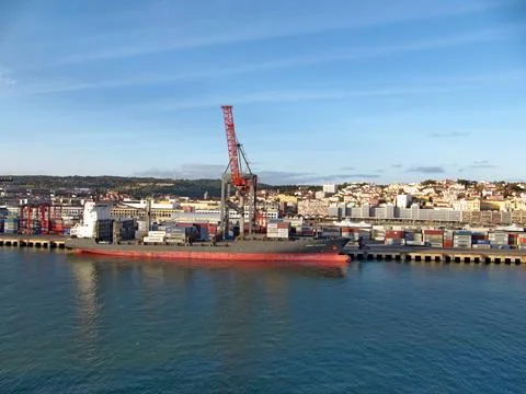 Lisbon. Container's Terminal Foto stock