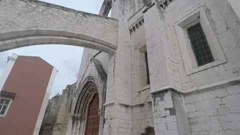 Lisbon Convento do Carmo door Stock Footage 147197351