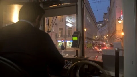 Lisbon eletric train Stock Footage 100855312