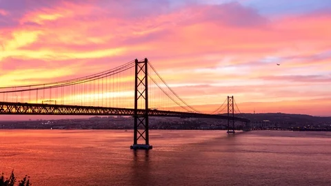 Lisbon Fire Sky Sunset Stock Footage 112823275