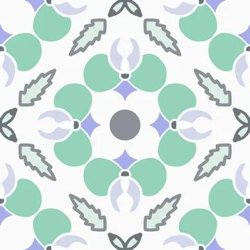Lisbon geometric Azulejo tile vector pattern, Portuguese or Spanish retro old Stockillustratie