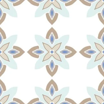 Lisbon geometric Azulejo tile vector pattern, Portuguese or Spanish retro old Stockillustratie